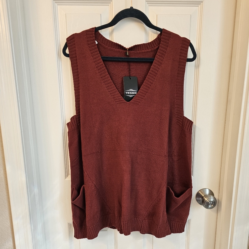 Oversized Knit Sweater Vest NWT